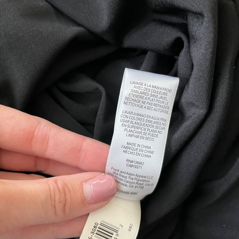 NWT Dress The Population Kady Sequin Block Print Tiered Dress in Black Multi Sml - Picture 15 of 15